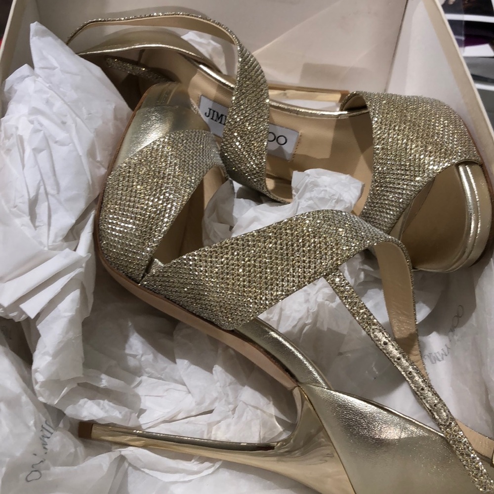 Jimmy Choo Lame Glitter Crown 24/7 size 6